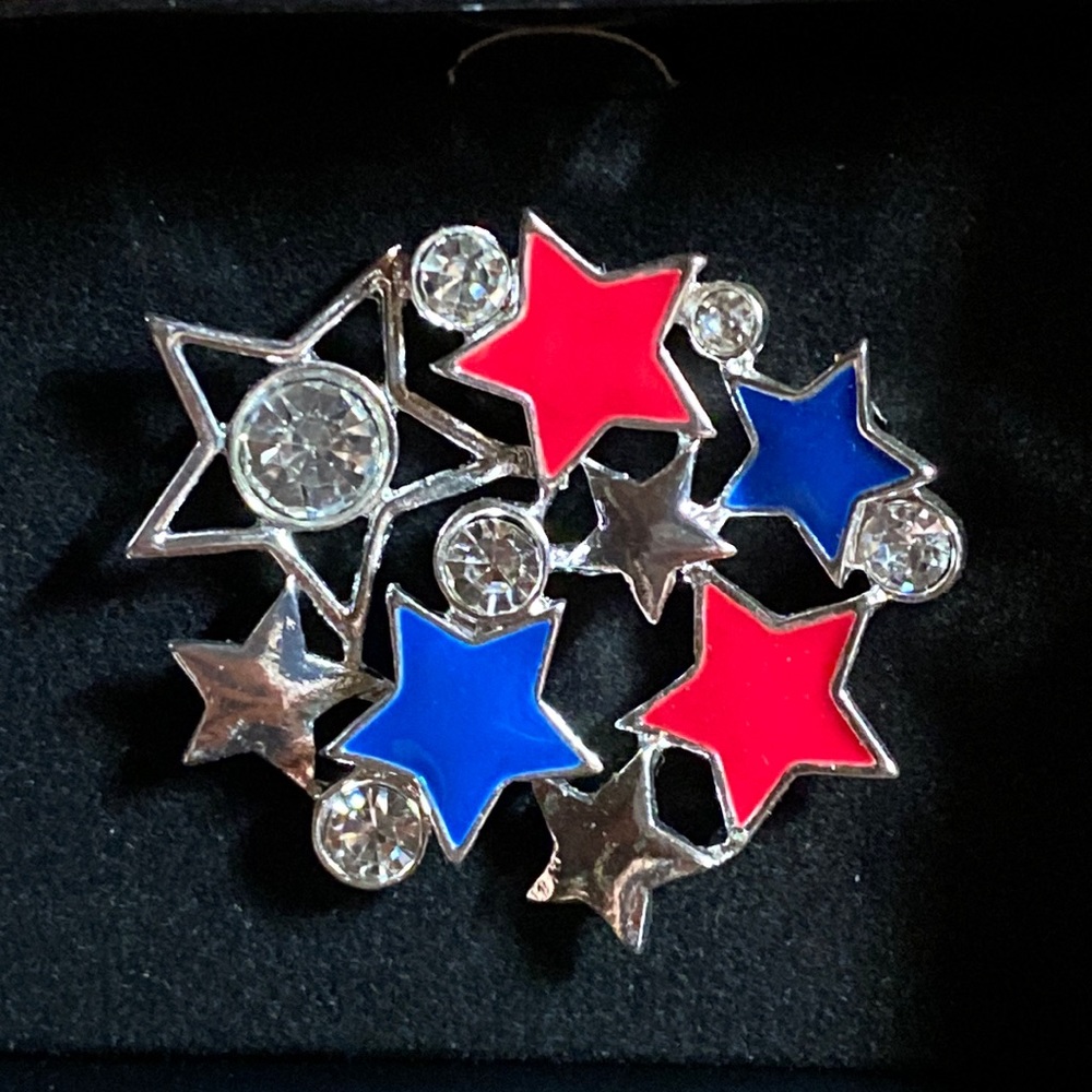 Lady Liberty Star Pin Brooch